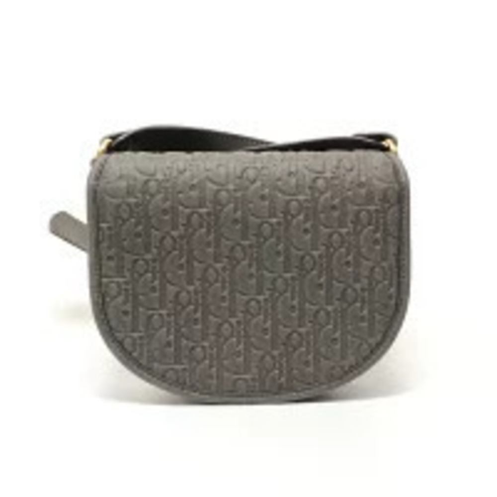 Christian Dior Gallop Oblique Leather Shoulder Bag Gray